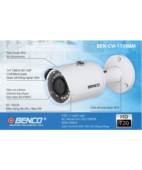 Camera thân hồng ngoại BEN-CVI 1130BM