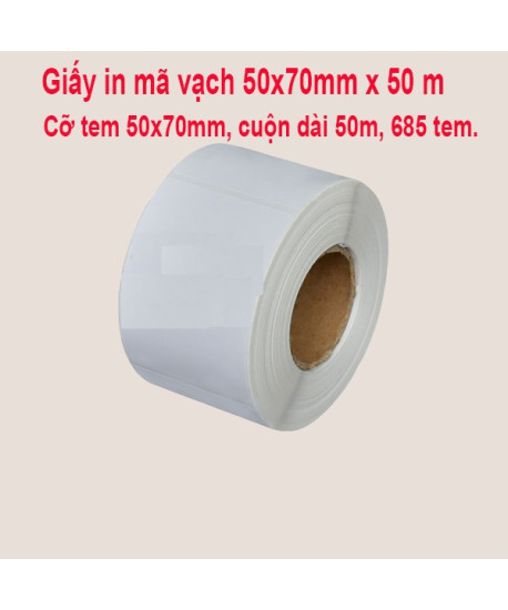 Giấy in mã vạch 1 tem 50x70mm