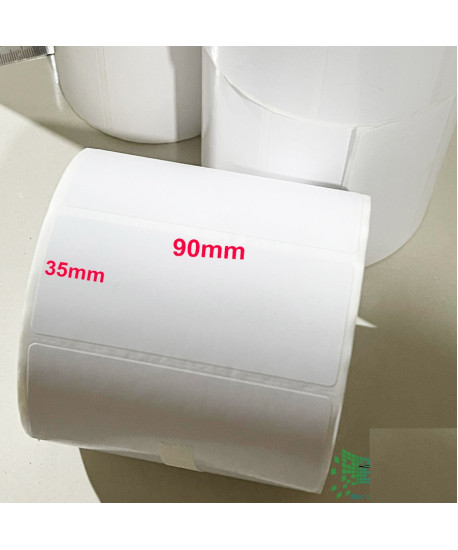 Giấy in tem decal mã vạch 90x35mm cuộn 50m